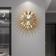 创意美式太阳钟表，轻奢高档挂钟客厅家用艺术大气，玄关装饰时钟挂墙