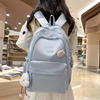 天蓝色初中生女生书包高中生韩版撞色，旅行背包设计感大学生双肩包