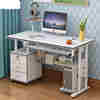 速发书柜书桌组合一体式书桌成人钢化玻璃，电脑桌台式家用简约书桌