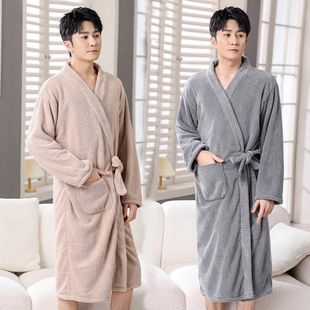 加大码长袖男女浴袍睡袍，2023比全棉纯棉，吸水浴巾居家加厚睡衣