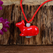 12生肖项链德化陶瓷饰品卡通动物首饰本命年生日礼物送礼小红色牛