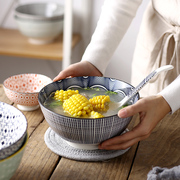 日式陶瓷碗大汤碗釉下彩，浓汤菜碗创意日式大碗汤碗面碗家用大号