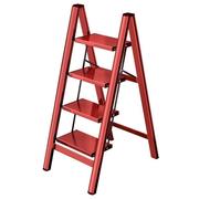 乔迁新居梯子家用四步折叠铝合金，伸缩人字梯室内红色多功能小梯凳