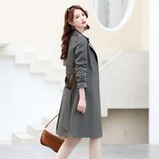 秋季女中中长款韩版收腰气质秋装英伦风外套休闲长袖薄款风衣