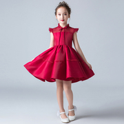 儿童公主裙夏季薄款女童，礼服小仙女，连衣裙洋气钢琴红色小女孩裙子