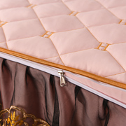 纯色高端公主风夹棉床裙床笠罩二合一带裙边可拆卸床罩单件2023新