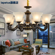 美式全铜吊灯客厅灯具大气，现代简约卧室餐厅轻奢复古欧式别墅主灯