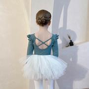 儿童舞蹈服秋季长袖女童练功服飞袖练功服幼儿芭蕾舞裙中国舞套装