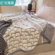 法兰绒毛毯加厚冬季盖毯珊瑚绒毯子床上用床单，办公室午睡沙发被子