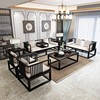 新中式铁艺沙发茶几，组合简约实木，禅意办公室套装会客接待室