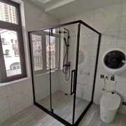 定制一字型淋浴隔断钢化玻璃浴室玻璃门干湿分离厕所推拉门淋