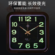 上海静音夜光挂钟客厅办公室电子钟表创意中式墙上挂表经典石英钟