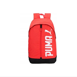 puma经典大logo印花大容量，书包双肩背包红色074417-05