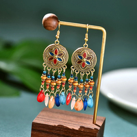 波西米亚民族，风复古女金属，彩色耳环