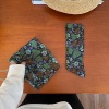 OneBlueNook丨“丛野”美妙的 蓝绿色碎花复古纯棉领巾方巾