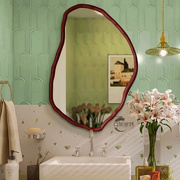 浴室镜复古壁挂家用不规则异形，卫生间镜子法式中古客厅装饰镜挂墙