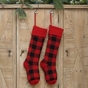 欧美毛线壁饰圣诞装饰礼物袋定制圣诞布置挂件针织糖果袋格子袜