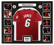 2013圣诞大战詹姆斯亲笔签名球衣热火6号篮球服，带证书裱框