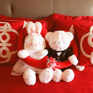 奶糖夫妇压床娃娃，一对结婚新婚礼物毛绒玩具，公仔情侣泰迪熊