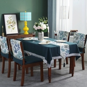 定制美式餐桌布棉麻，布艺椅子套罩桌旗椅垫套装，定制长方形家用茶几