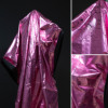 炫酷紫色金属光泽爆裂纹肌理pu皮革面料涂层外套包包设计师布料