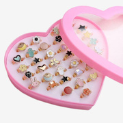 新B款儿童戒指环水晶公主女孩首饰宝石钻石玩具女童幼儿园礼物