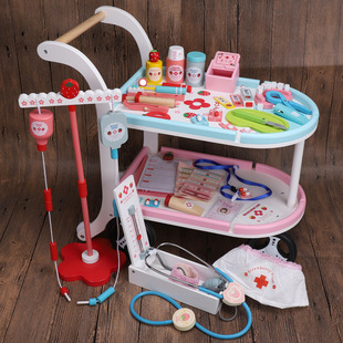 儿童过家家医生护士玩具，女孩打针医护套装木仿真宝宝手推车医药箱