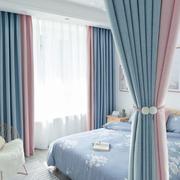 窗帘双色北欧风格，ins遮光窗帘成品简约现代卧室，客厅阳台拼接纯色