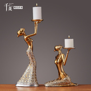 欧式创意烛台摆件北欧浪漫烛光晚餐道具，现代简约蜡烛餐桌家居饰品