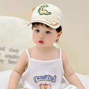 婴儿遮阳帽子夏季薄款时尚男孩宝宝恐龙网眼棒球帽男童防晒鸭舌帽