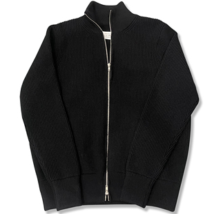 margiela同款风格高领拉链马吉拉(马吉拉)同款保暖羊毛开衫毛衣外套针织衫