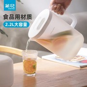 茶花冷水壶家用透明凉水杯凉水壶接水壶塑料透明简约大容量装果汁