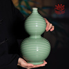 龙泉青瓷花瓶创意高档手工葫芦家居客厅装饰品小花器水培花插陶瓷