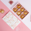 粉色几何烫金蛋黄酥盒80克6粒冰皮月饼包装盒天地，盖烘焙手提礼盒