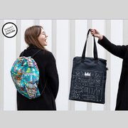 德国loqi设计师系列艺术联名潮流束口袋轻便可折叠双肩背包手拎包