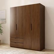全实木大衣橱橡木推拉门衣柜，家用卧室简约原木小户型移门柜子