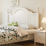 新实木床美式床15米约，双人床白色135床架，家用卧室主卧促