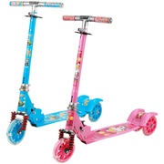 加宽加厚儿童滑板车闪光三轮带，减震可折叠单脚滑滑车踏板车溜溜车