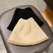 韩版渔夫帽子女冬天ins百搭猫耳，针织羊羔绒水桶帽保暖显脸小盆帽