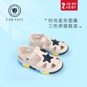 泰兰尼斯儿童包头凉鞋2021夏女童时尚公主鞋男宝宝真皮沙滩鞋