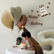 ins森林系儿童生日装饰一周岁气球男孩女孩拍照道具234背景墙布置