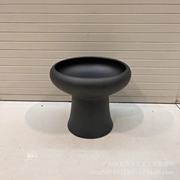 新中式粗陶黑色陶瓷果盘创意日式苔藓花盆禅意餐桌桌面摆件工艺品