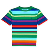 拉夫劳伦poloralphlauren8-20男孩童装，短袖彩虹条纹棉质针织t恤