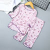 儿童莫代尔睡衣女童家居服套装宝宝冰丝面膜夏季薄款空调服中大童
