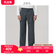 jdv男装春夏商场同款蓝绿色条纹，西裤阔腿裤通勤休闲长裤spw3010