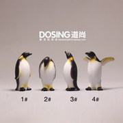 迷你版超小号i仿真小动物，南极小企鹅树脂材质，公仔模型玩偶摆