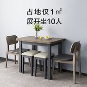 折叠餐桌家用小户型现代简约多功能，饭桌子可伸缩旋转变形餐桌