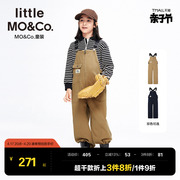 little moco童装春秋装儿童男童纯棉大口袋背带裤长裤KBB3JPS001