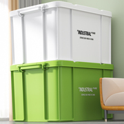 收纳箱大容量超大加厚抗压收纳家用塑料整理箱工业风储物箱带轮子