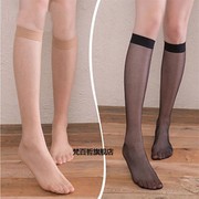 中筒袜女袜子夏季超薄款半截腿袜中统到小腿黑肉色丝袜防勾丝短袜
